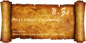 Meilinger Zsigmond névjegykártya